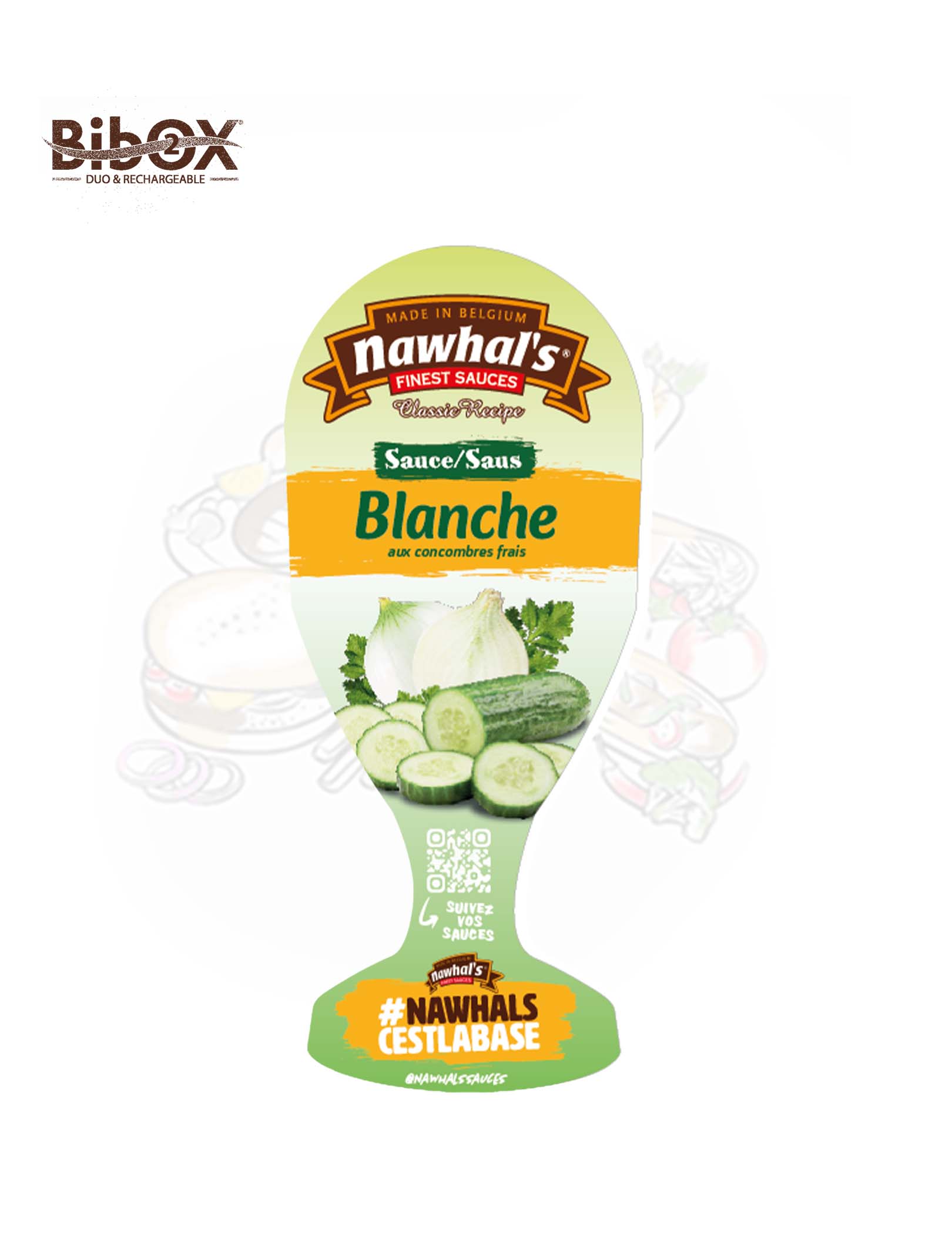 STICKERS BIBOX BLANCHE CONCOMBRES SAUCE